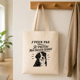 Tote Bag Beige J’peux pas je préfère mon Bouvier Bernois