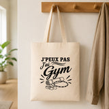 Tote Bag Beige J’peux pas j’ai Gym