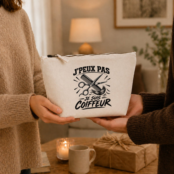 Trousse Beige J’peux pas je suis Coiffeur