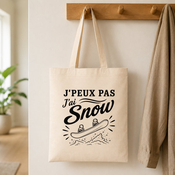 Tote Bag Beige J’peux pas j’ai Snow