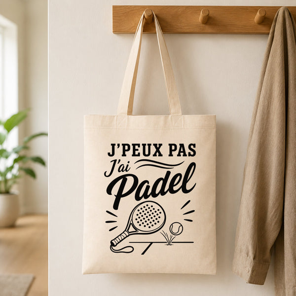 Tote Bag Beige J’peux pas j’ai Padel