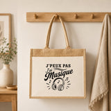 Sac Cabas Jute avec Poche J’peux pas j’ai Musique