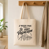 Tote Bag Beige J’peux pas je suis Vigneron