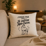 Housse de Coussin J’peux pas je préfère mon Cheval