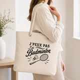 Grand Sac Cabas Beige J’peux pas j’ai Badminton