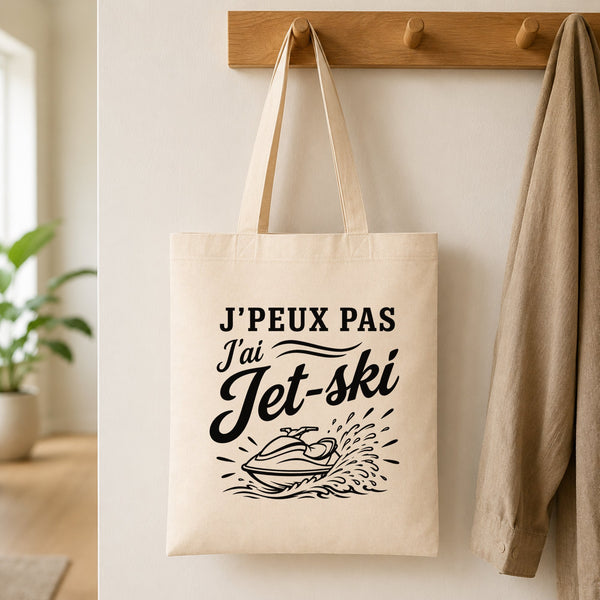 Tote Bag Beige J’peux pas j’ai Jet-ski