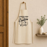 Tablier de Cuisine J’peux pas j’ai couture J'peux pas minimaliste