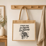 Sac Cabas Jute avec Poche J’peux pas je préfère les Jaguars