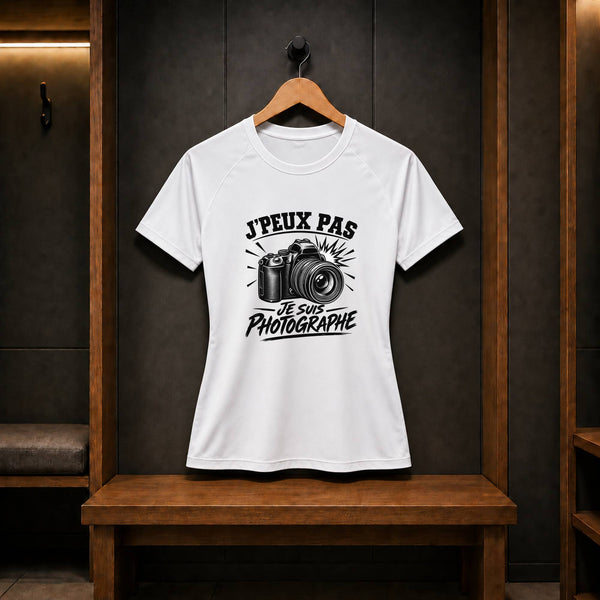 T-shirt de Sport Femme J’peux pas je suis Photographe