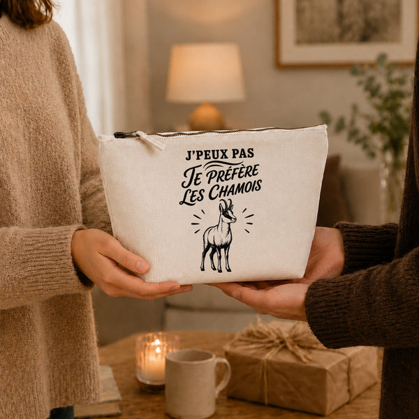 Trousse Beige J’peux pas je préfère les Chamois