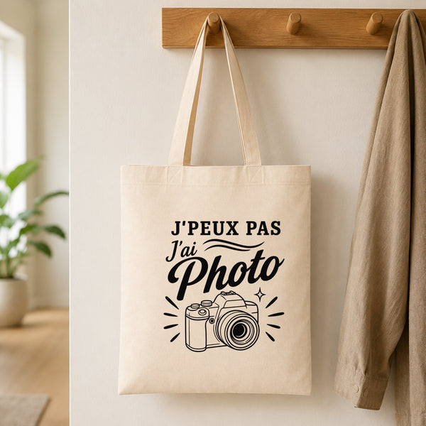 Tote Bag Beige J’peux pas j’ai Photo