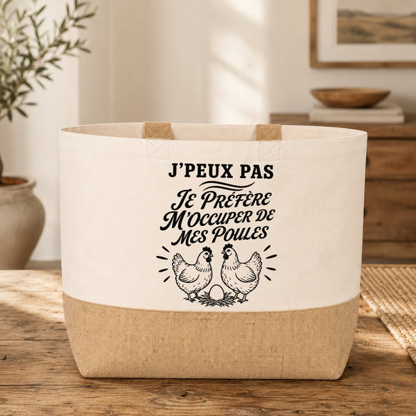 Sac J’peux pas je préfère m’occuper de mes Poules