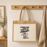 Sac Cabas Jute avec Poche J’peux pas je préfère mon Labrador