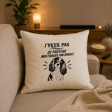 Housse de Coussin J’peux pas je préfère mon Cavalier King Charles