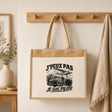 Sac Cabas Jute avec Poche J’peux pas je suis Pilote