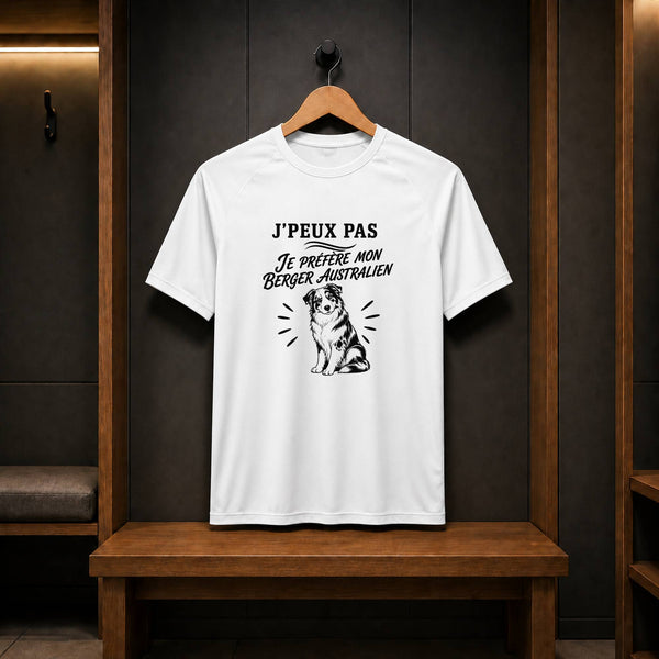 T-shirt de Sport Homme J’peux pas je préfère mon Berger Australien