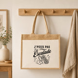Sac Cabas Jute avec Poche J’peux pas j’ai Escalade
