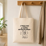 Tote Bag Beige J’peux pas je préfère mon Bulldog Français