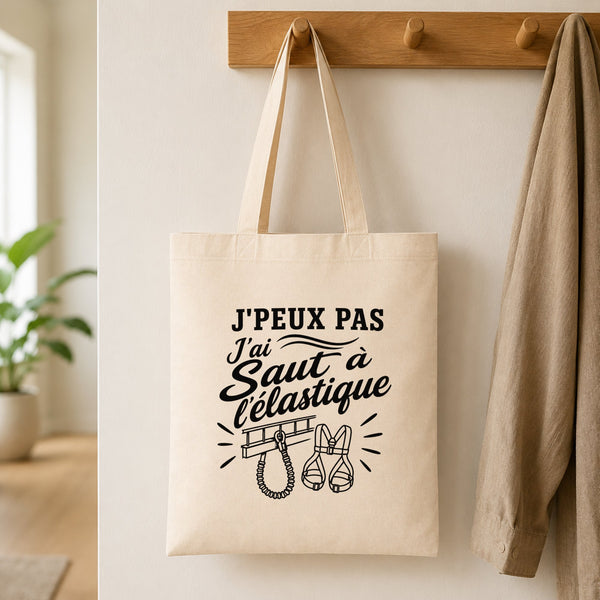 Tote Bag Beige J’peux pas j’ai Saut à l’élastique