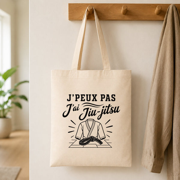 Tote Bag Beige J’peux pas j’ai Jiu-jitsu
