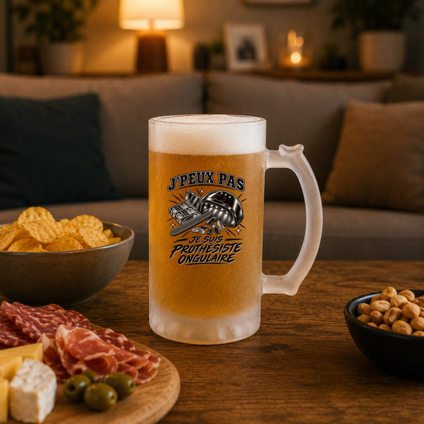 Verre à Bière J’peux pas je suis Prothésiste ongulaire