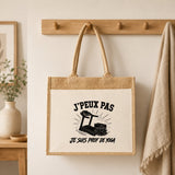 Sac Cabas Jute avec Poche J’peux pas je suis prof de Yoga