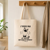 Tote Bag Beige J’peux pas je préfère mon Sacré de Birmanie