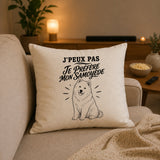 Housse de Coussin J’peux pas je préfère mon Samoyède