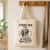 Tote Bag Beige J’peux pas je préfère mon Setter