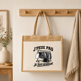 Sac Cabas Jute avec Poche J’peux pas je suis Vendeur