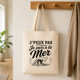 Tote Bag Beige J’peux pas je pars à la Mer