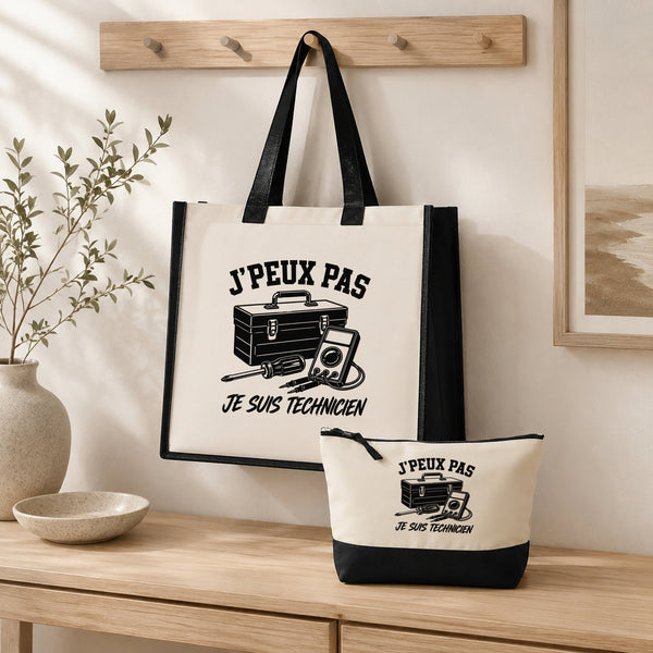 Ensemble Cabas et Trousse J’peux pas je suis Technicien