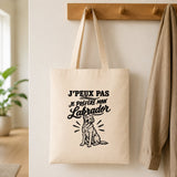 Tote Bag Beige J’peux pas je préfère mon Labrador