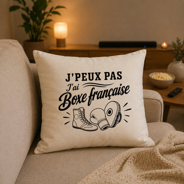 Housse de Coussin J’peux pas j’ai Boxe française