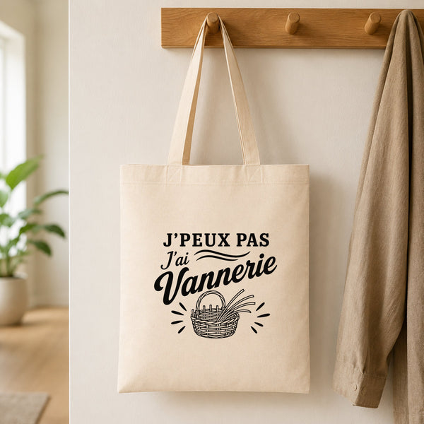 Tote Bag Beige J’peux pas j’ai Vannerie