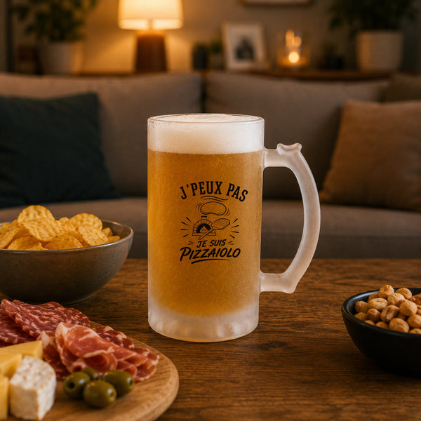 Verre à Bière J’peux pas je suis Pizzaiolo