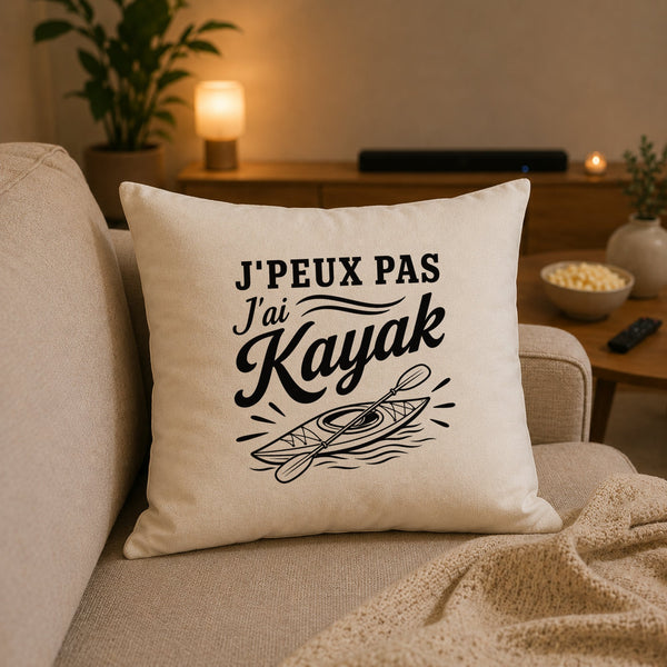 Housse de Coussin J’peux pas j’ai Kayak