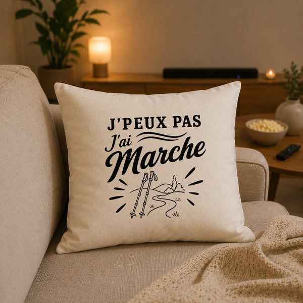 Housse de Coussin J’peux pas j’ai Marche