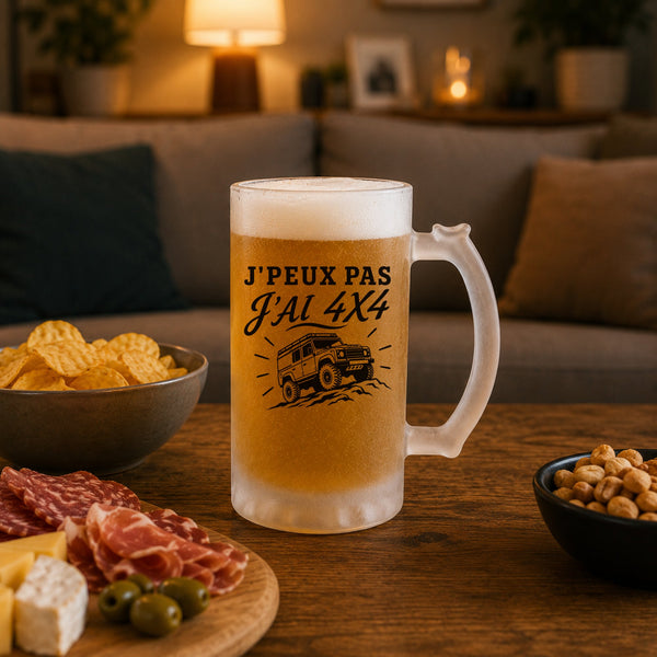 Verre à Bière J’peux pas j’ai 4x4