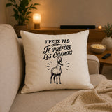 Housse de Coussin J’peux pas je préfère les Chamois