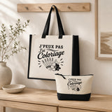 Ensemble Cabas et Trousse J’peux pas j’ai Coloriage