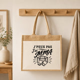 Sac Cabas Jute avec Poche J’peux pas j’ai MMA