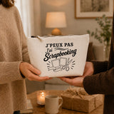 Trousse Beige J’peux pas j’ai Scrapbooking