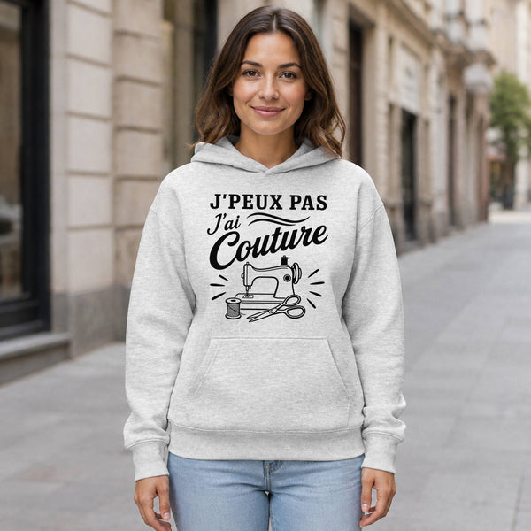 Sweat à Capuche J’peux pas j’ai couture J'peux pas minimaliste