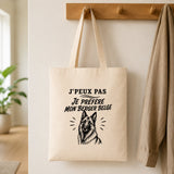 Tote Bag Beige J’peux pas je préfère mon Berger Belge