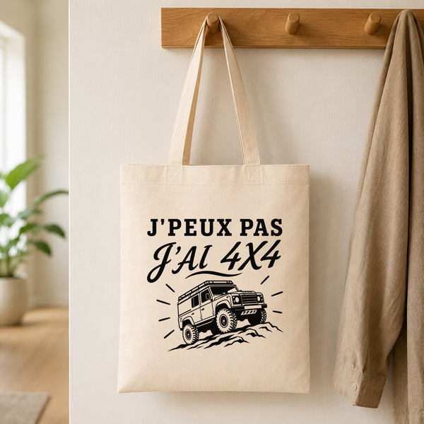 Tote Bag Beige J’peux pas j’ai 4x4