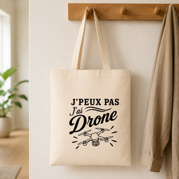 Tote Bag Beige J’peux pas j’ai Drone