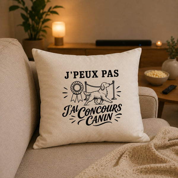 Housse de Coussin J’peux pas j’ai Concours canin