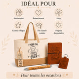 Coffret Cadeau J’peux pas je suis Chef – Sac jute, carnet, stylo, porte-clés et marque-page
