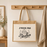 Sac Cabas Jute avec Poche J’peux pas j’ai Hammam